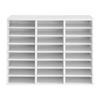 Wood Literature Organizer 24 Compartments Office Mailboxes White, Countertop Literature Sorter for Files Documents Papers, with Adjustable Shelves,
