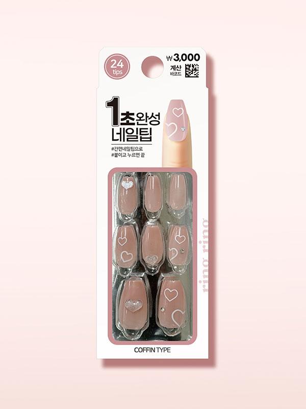 Ring Ring Coffin Press-On Nail Tips Set 1ea
