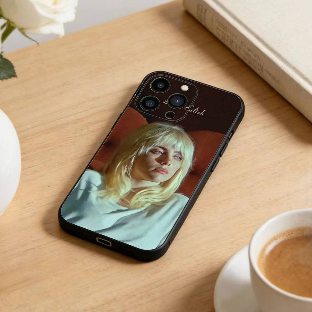 C-Singer Billie Eilish  Phone Case For iPhone 17 16 15 14 13 12 Max Plus Silicone Black Cover