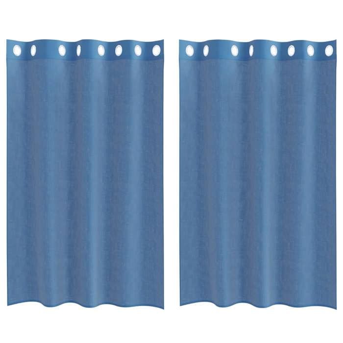 VidaXL Rideaux en voile avec œillets 2 pcs bleu royal, rideau en filet, rideau transparent, voile de fenêtre, traitement de 4102114