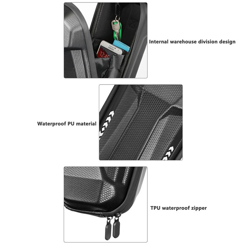 Folding Bike Bag Balance Bike Electric Scooter Handlebar Bag Eva Hard Shell Waterproof Large Capacity