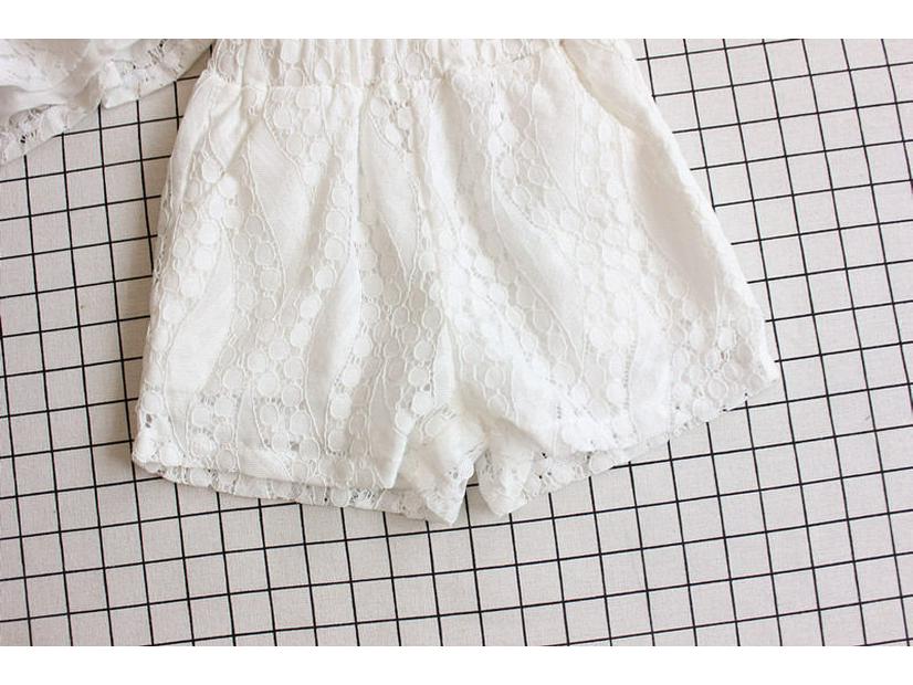 Very Fish 2022 Summer Lace Crochet Girls' Vest and Shorts Set