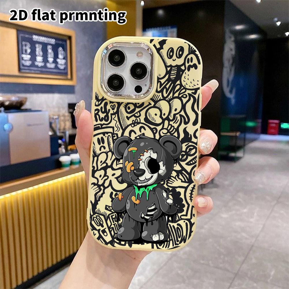 Phone Case: 2D Flat Design Suitable for iPhone 18 17 16 15 14 13 Pro Protective Case, Couple Style, Broken Black Doll, Christmas and Halloween Gift