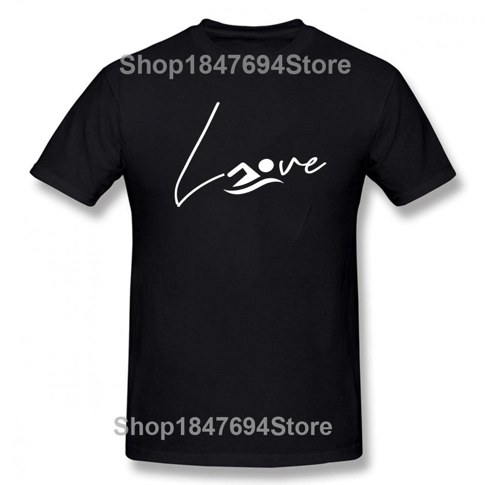 

Heartbeat I Love Swimming Swim Swimmer Funny Unisex Graphic Fashion New Cotton Short Sleeve T Shirts O-Neck Harajuku T-shirt XL