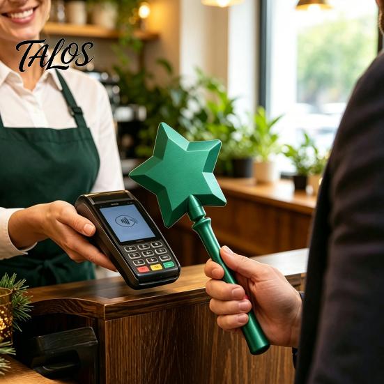 Desktop Photo Display Stand Christmas Tree Payment Wand, Novelty Tap Pay Telescopic Star Gift for Shop Owner Wand Card Holder, Fun Accessory Receipts