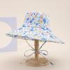 Women's Spring Summer Flower Print Bucket Hat Foldable Sunshade Casual Korean Style Outdoor Sun Hat Cloth Sunhat