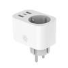 European Standard 220V 16A Smart Socket with Dual USB, Alexa Control, Individual Remote Switching