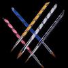 5pcs/set Nail Print Pen Crystal Handle Acrylic Art Nail Brush Kit for For Crystal UV Gel Painting Flower Pens Nails Art Tools