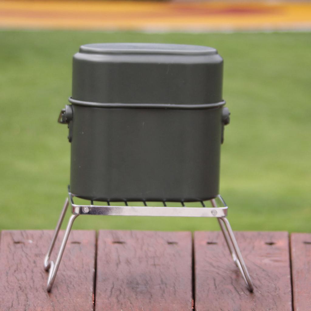 Camping Cookware Lunch Box German Style Aluminum Portable Thickened Handle Metal Lunch Box for