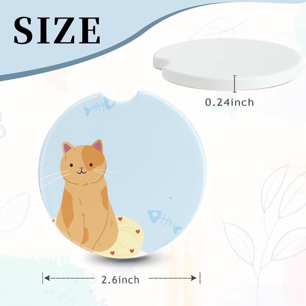 12Pcs Ceramic Sublimation Blanks Car Coasters Car Cup Holder Coasters With Circular Opening Printing Coaster Blanks For DIY Craft Heat Transfer