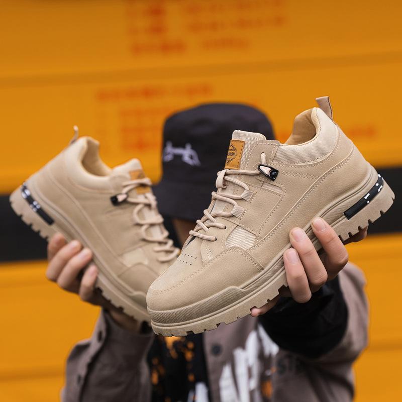 Fashion Men's Sneakers High Top 2024 New Autumn/winter Trendy Workwear Casual Shoes Thick Soled Lace Up Anti Slip Comfort Shoes