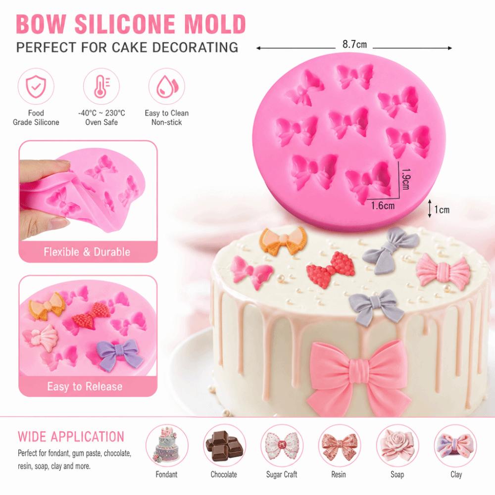 Mini Bows Silicone Fondant Molds Bowknot Chocolate Candy Baking Mold Cake Pop Accessories  Kitchen