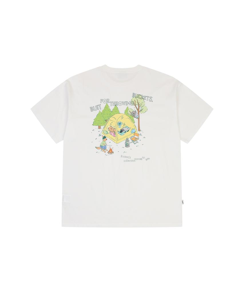 Beokis Bckt Family Camping T-Shirt [White]