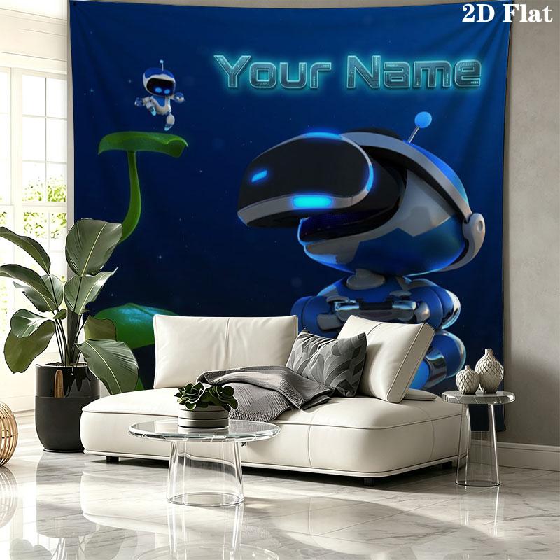 ASTRO BOT Custom Name Wall Tapestry Aesthetic Wall Hanging Printed Fabric Blanket Decorative Tapestries for Bedroom Living Room Home Decor