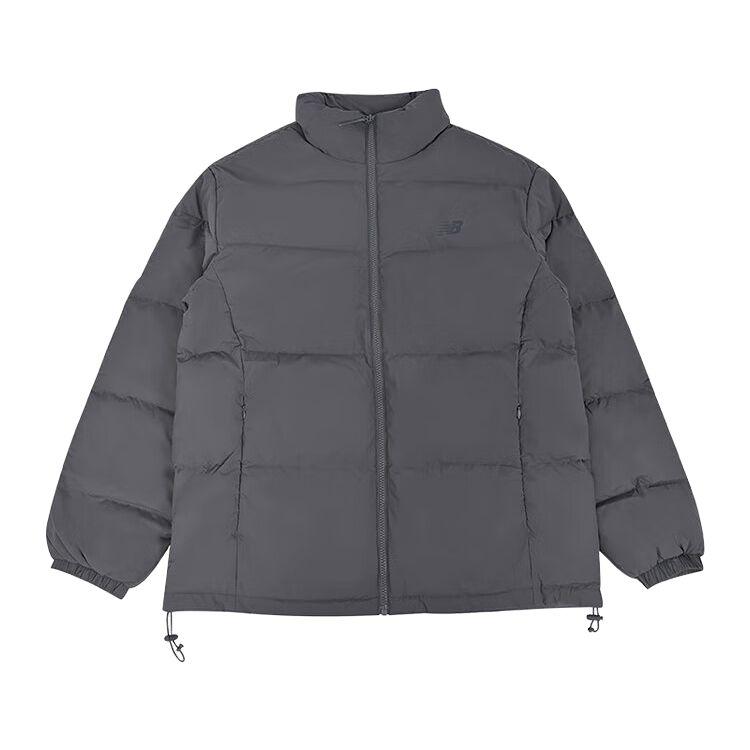 New Balance Down Jackets Men s Iron Gray BLK Stand Collar Moderate AMJ54328-BLK M