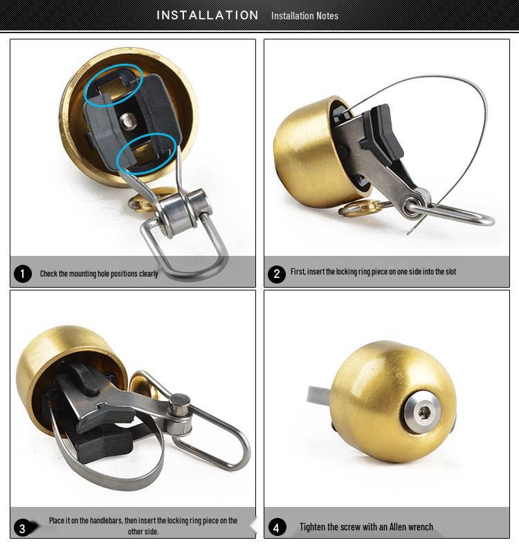 Retro Copper Mountain Bike Bell - Super Loud Universal Cycling Accessory for Bikes and Scooters