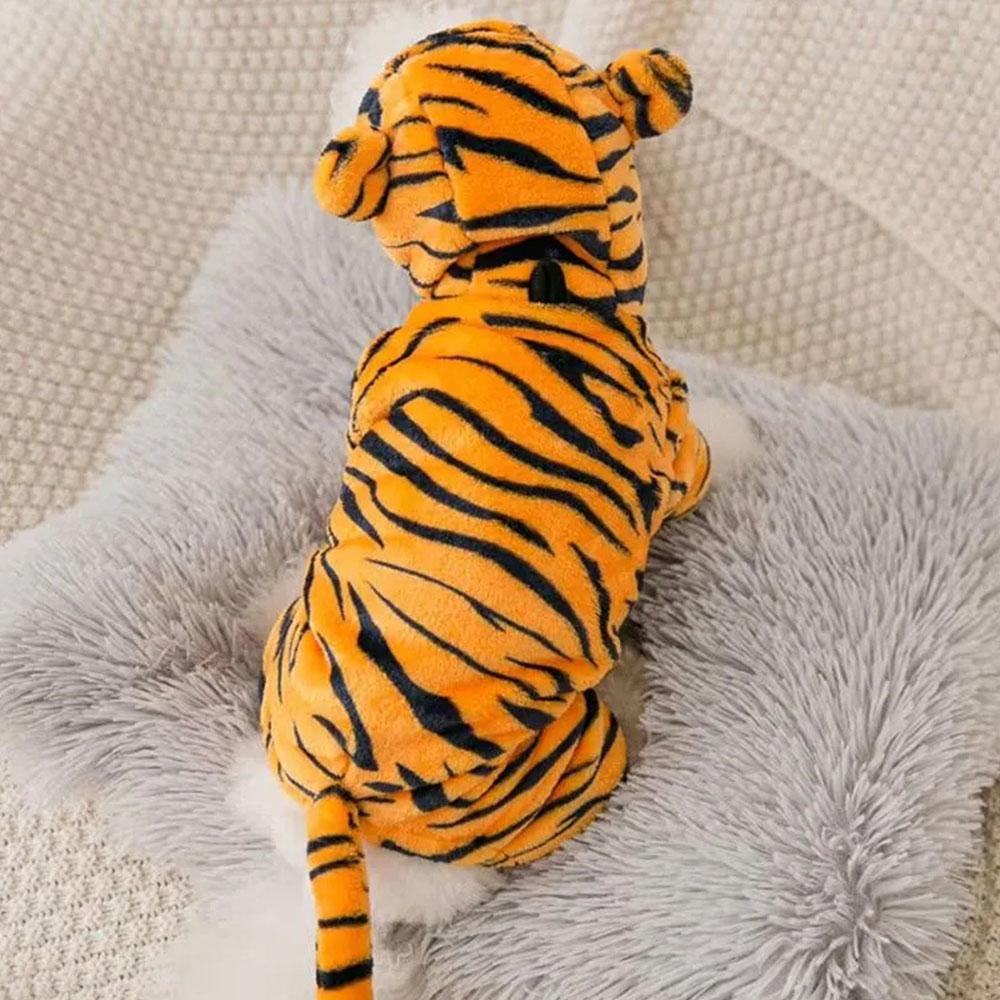 Bequeme Tiger-Muster Haustier-Kapuzenjacke Klein und Extra Klein Hund und Katze Cosplay Kleidung Haustier Kostüm Jacke Welpe Katze Jacke