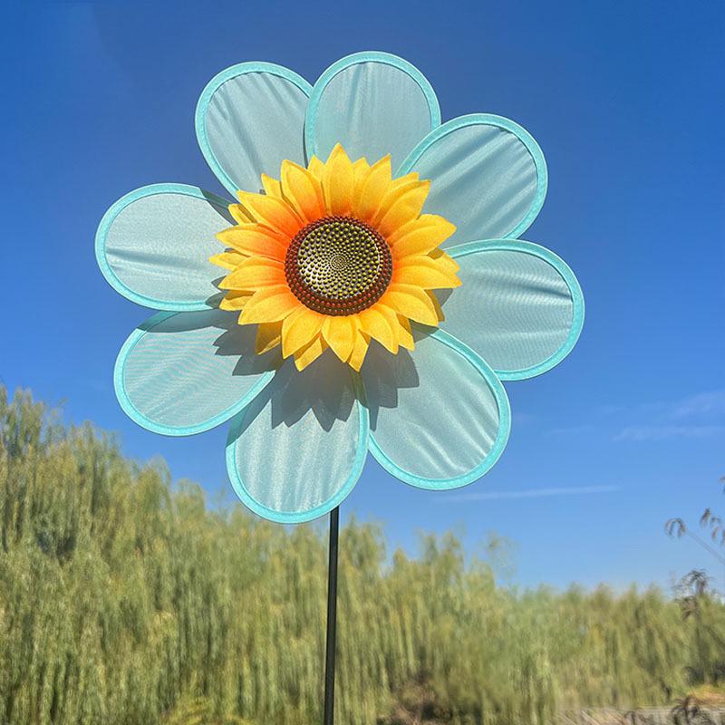 Větrný mlýn Slunečnice s osmi listy Rotující Slunečnice Větrná spirála Kůl Stojící Zahradní Květina Větrník Venkovní Párty Dekorace Dětské Hračky