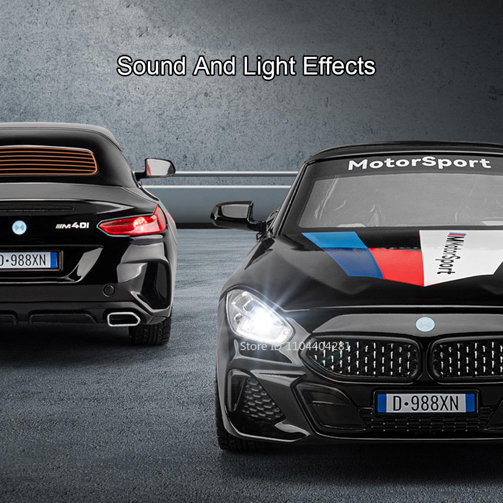 1:22 Z4 I8 Alloy Diecast Model Sports Car Toys Doors Opened Doors Opened Sound Light Pull Back Vehices For Friend's Holiday Gift