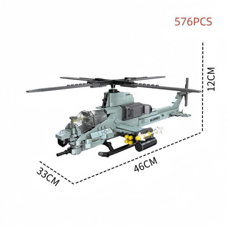 KNEW BUILT Helicopter Fighter Jet Building Block Toys-Boys' Favorite Plane DIY Puzzle FunHoliday Gifts for KidBirthday Party