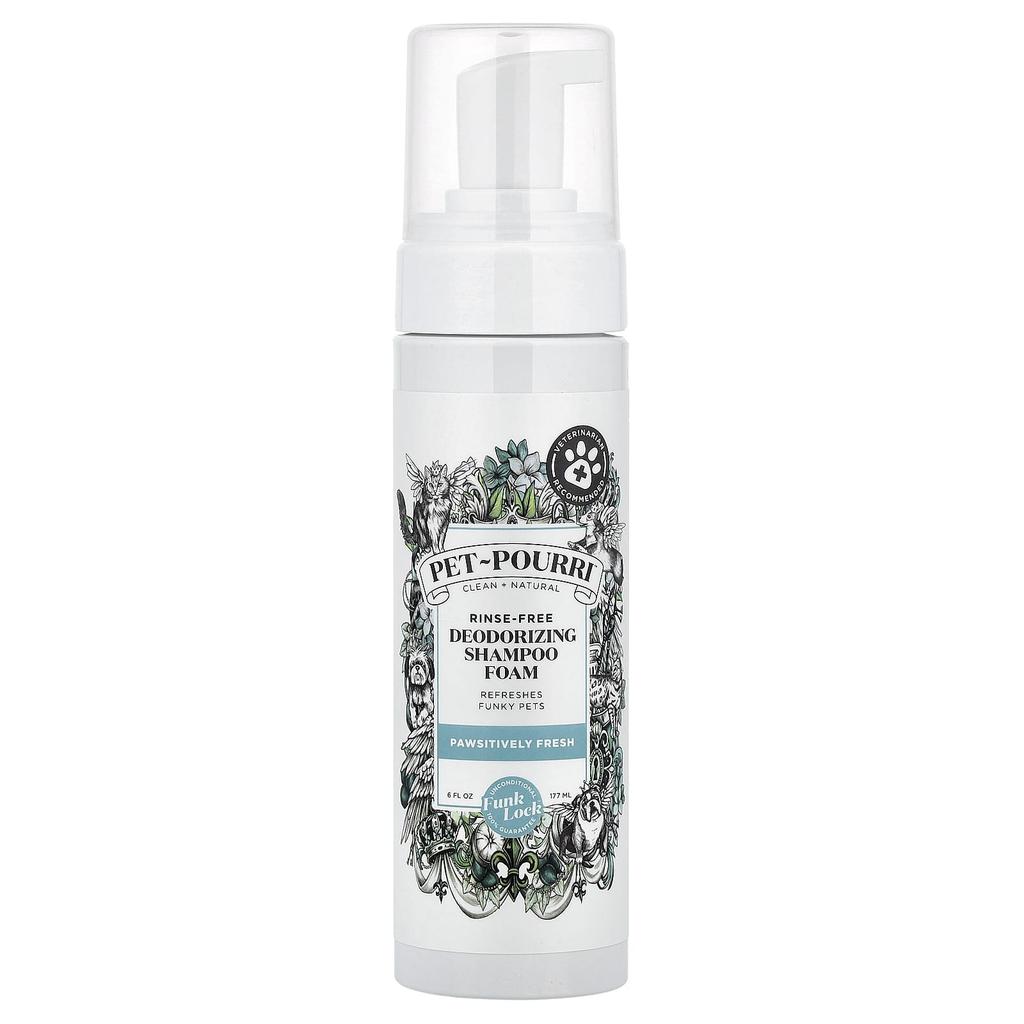 POO-POURRI Pet-Pourri™, No-Rinse Deodorizing Shampoo Foam, Pawsitively Fresh, 177 Ml (6 Fl Oz)