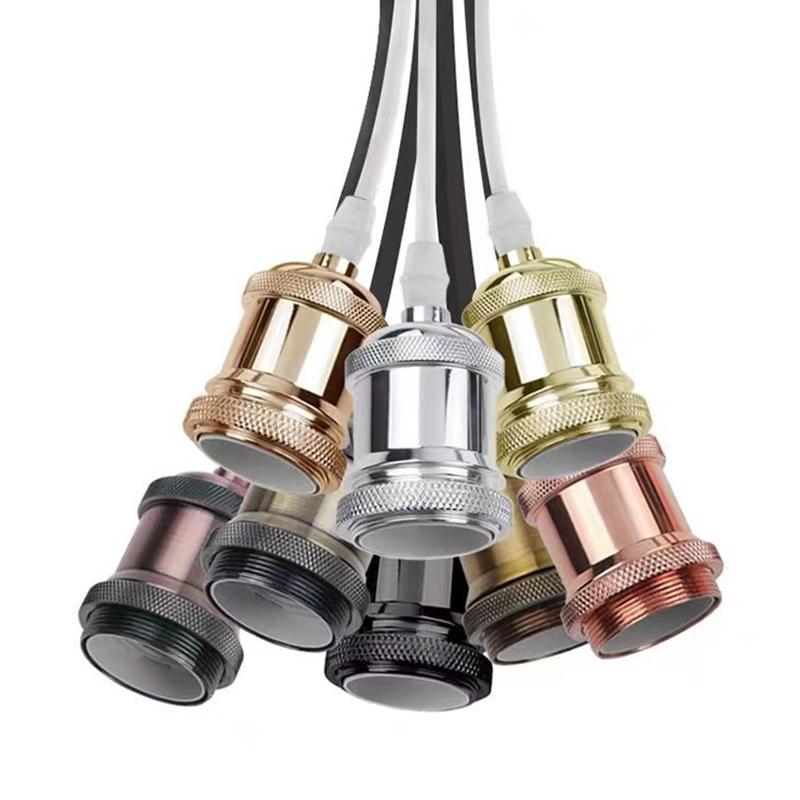 Inline Badge Ceiling Lamp Holder Aluminum E27 Lamp Holder Set Single Lamp Holder 1M Cord Vintage Style Lamp Holder For Mall