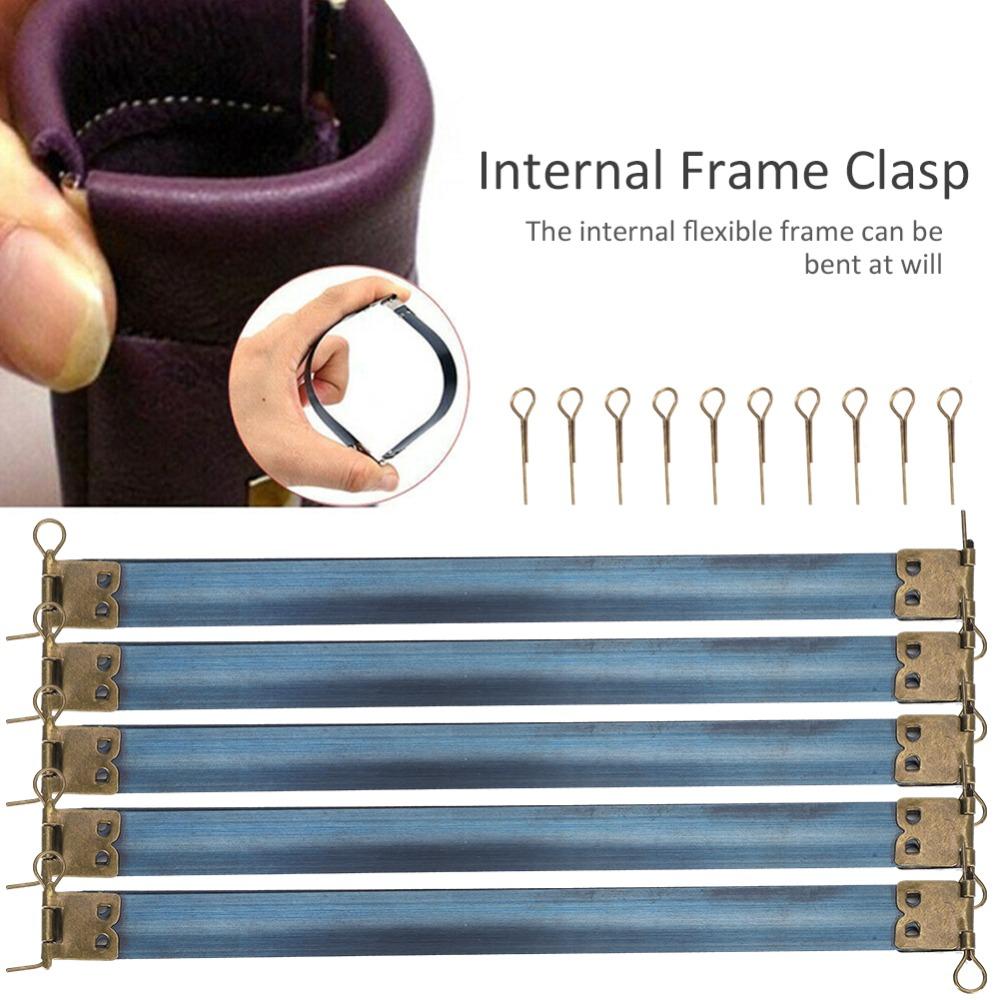 10pcs 7.87 Inch Size Purse Flex Frames Spring Clips Coin Purse Accessories For Coin Purse Clasp