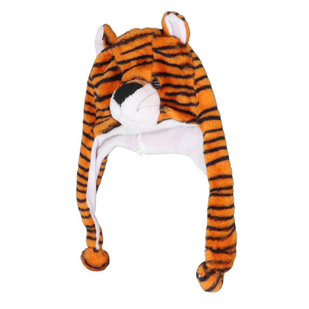 Tiger Cute Plush Hat Soft Coldproof Prevent Static Funny Winter Tiger Hat for School Camping