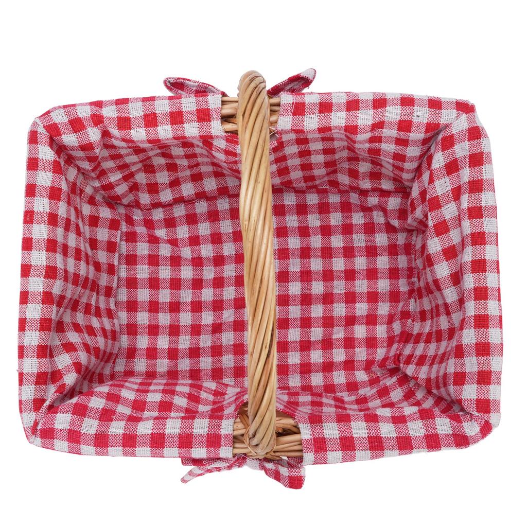 Picnic Basket Detachable Lining Vintage Spacious Capacity Hand Woven Basket for Camping Vegetable Picking