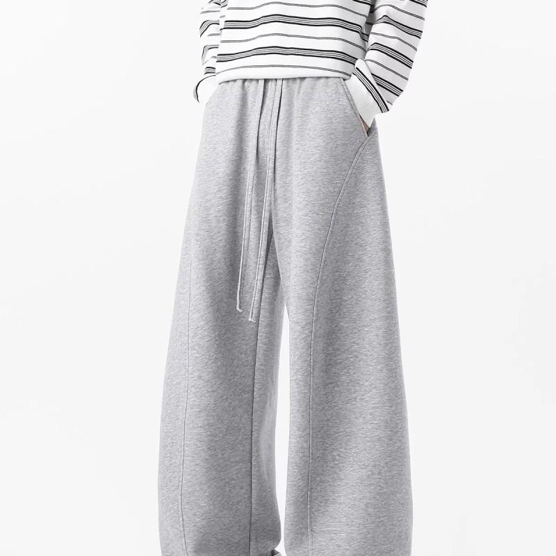 Mens Heavyweight Cut Sweatpants Cleanfit Vintage Loose Athletic Trousers
