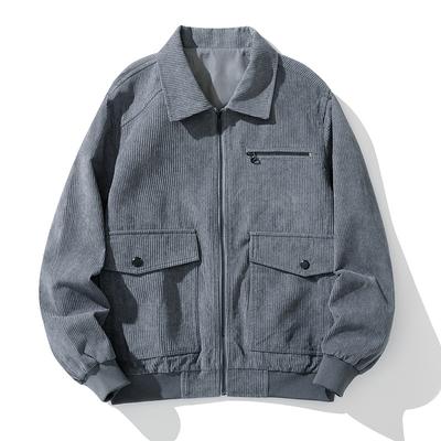 Corduroy Cotton Jacket Men's Lamb Velvet Jacket Lapel Top Plus Velvet Thick Plus Size Jacket