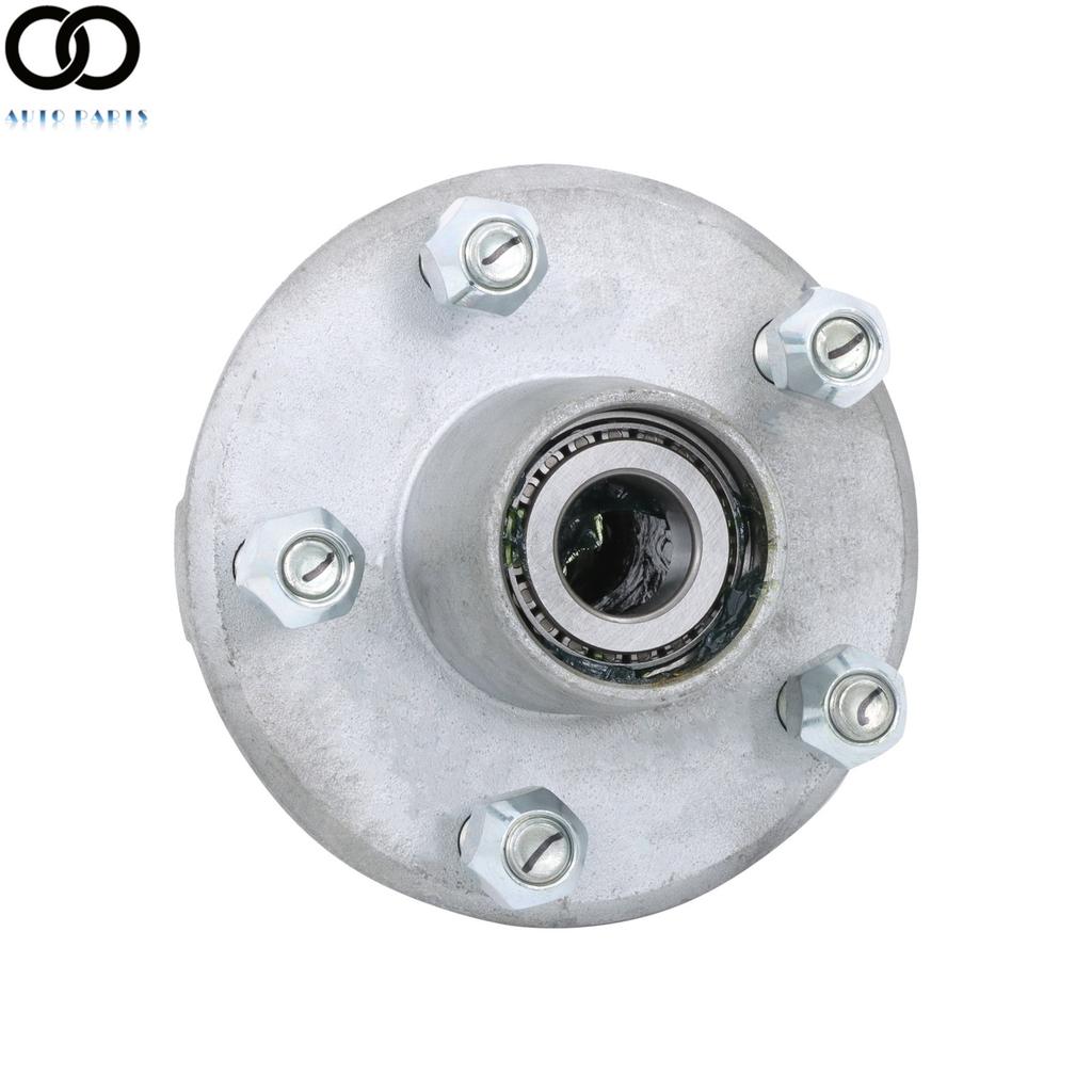 5 on 4.5" Pregreased Trailer Galvanized Hub Kit 5Lug For 2000lbs Axle 1" Spindle