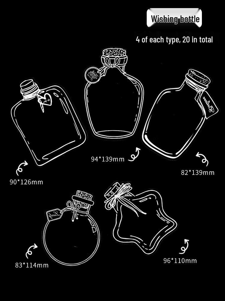 Handmade Transparent Bottle Embossing Film for Spring Plant Specimen Bookmarks