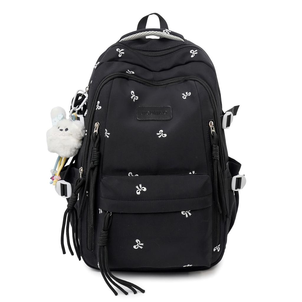 Schoolbag embroidery small fresh schoolbag girls sweet high value large capacity junior high school students reduce burden lightweight backpack