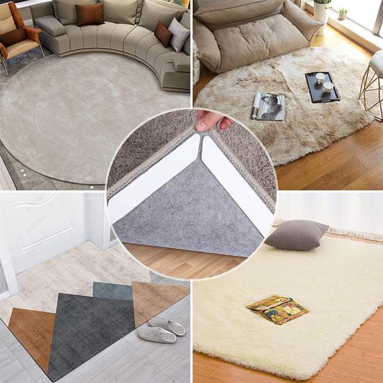 4/8/10/12/16Pcs Ladder Carpet Anti-slip Stickers Non-Slip Rug Tape Reusable Washable Grippers Washable Rug Tapes