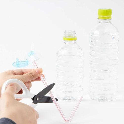 Strix Design Pocket Straw, Made in Japan, with Adjustable Joint and Replacement Straw, Blue, One-Handed Opening, One-Touch Opening, PET Bottle Straw C