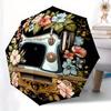 Sewing Machine Flower Utomatic Folding Umbrella Compact 8Rib Design Portable Perfect For Outdoor Everyday Umbrella And Festive Gifts Y20