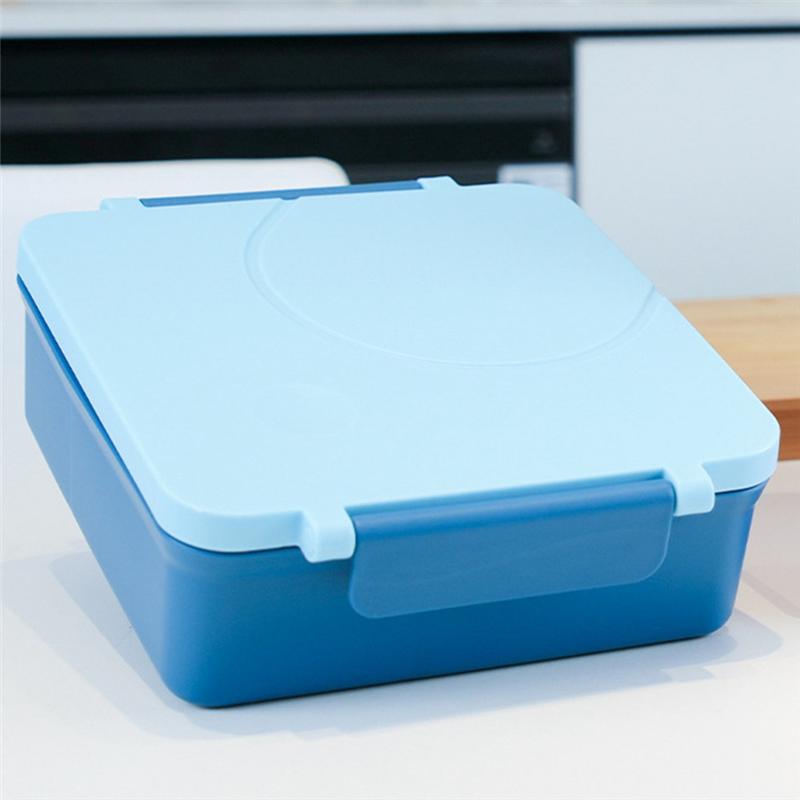 ABXF-Lunch Box With Stainless Steel Bowl, Plastic Dinner Plate, Microwaveable, Compartmentalized Bento, Lunch Box
