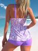 Women Vintage Prints Tankini Swimsuits Sexy Swimwear Female Vintage High Waist Two Piece Set Swimming Suit Fashion Beachwear