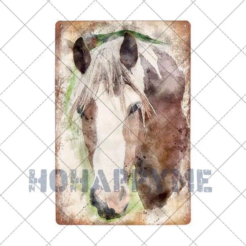 Bauernhof-Deko, Löwe, Pferd, Tiger, Schaf, Tier, Haustier, Freilandhaltung, Schild, Poster, Metall, Wandkunst, Platten, Eisenmalerei, Wohnkultur, 20 x 30 cm