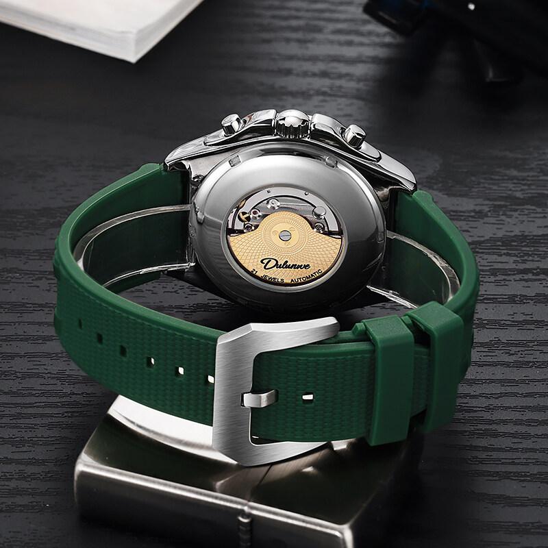 Męski zegarek mechaniczny z automatycznym naciągiem, wielofunkcyjny kalendarz na tarczy, modny sportowy zegarek na rękę dla mężczyzn