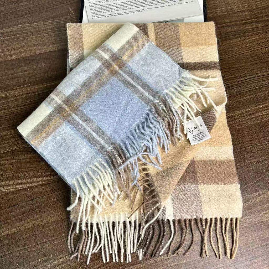 100% Australian Wool Scarf - Women's Winter British Style, High-End, 2025 Edition, Perfect Birthday Gift