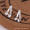 Flower Zircon Earrings, Pearl Studs, Ladies' Heart-shaped Geometric Set with Zirconia Gemstone Accessories Earrings
