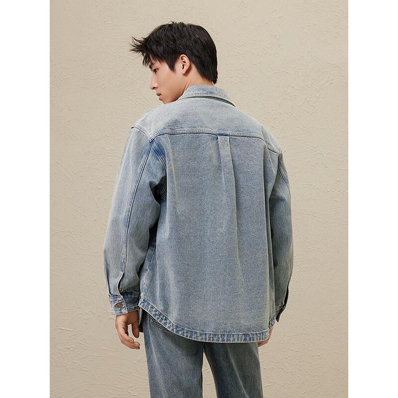 GXG Men's 2024 Autumn Embroidered Denim Jacket