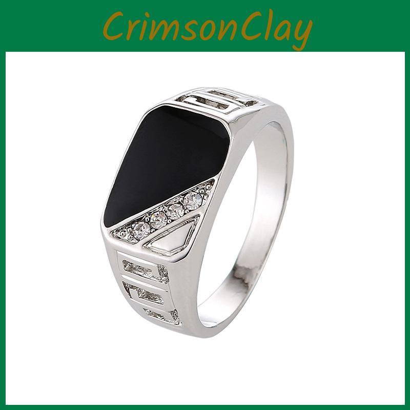 Versatile Korean Style Men's Rings With Unique Hollow Crystal Design For Every Occasion