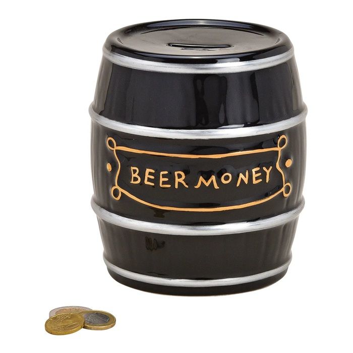 Tirelire en céramique tonneau de bière
