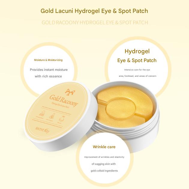 Secret Key High-Concentration Essence Hydrogel Racoony Eye Patch (Marine 60 Patches ,Gold 90 Patches) (6 Options)