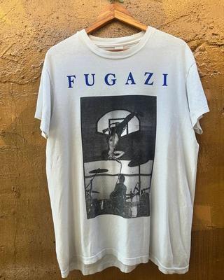 Fugazi Band Klassischer Stil Weiß Kurzarm Unisex Shirt Nachdruck