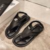 Fashion Hot Selling 2025 New Women's Flat Sandals Ashion Outwear Slip-On Leather Roman Style Shoes Comfortable Flats Sandalias De Mujer