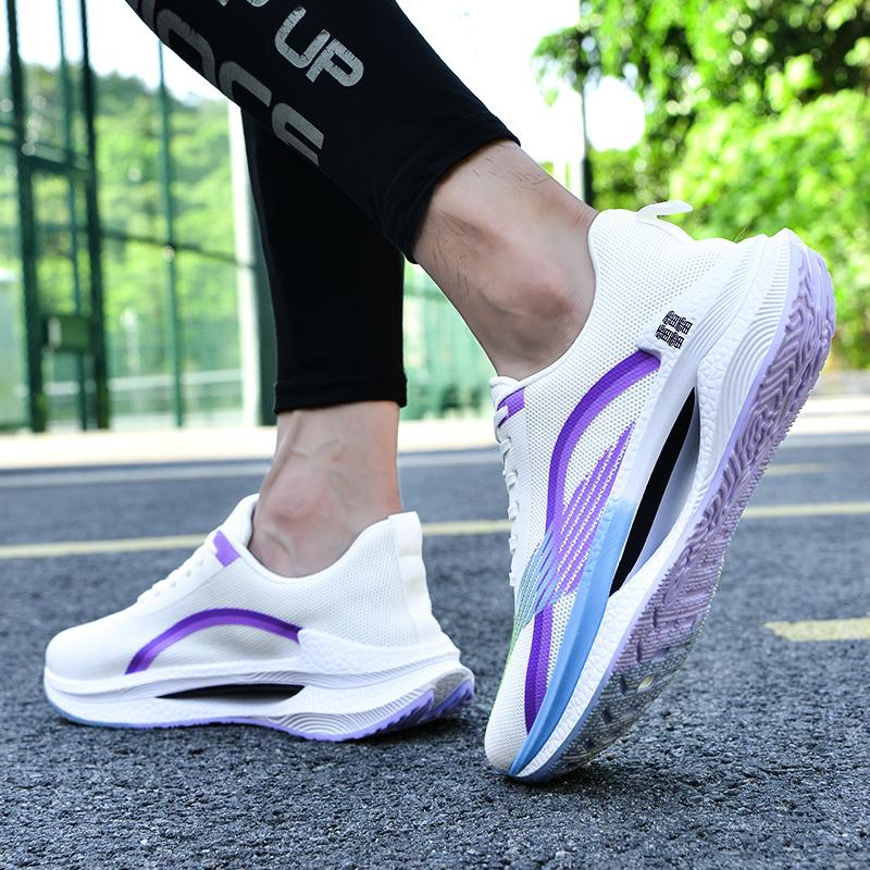 Purple White Athletic Sneakers Men Street Style Platform Running Sneakers Women Casual Sport Shoes Casual Fitness Training Exerc